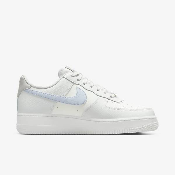 Nike Air Force 1 07 Naisten Tennarit Valkoinen Metal Hopea Vaaleansininen | NK369JIU