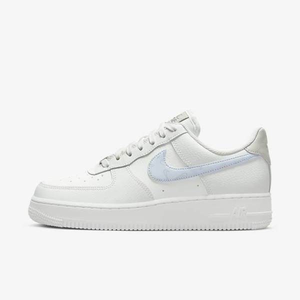 Nike Air Force 1 07 Naisten Tennarit Valkoinen Metal Hopea Vaaleansininen | NK369JIU