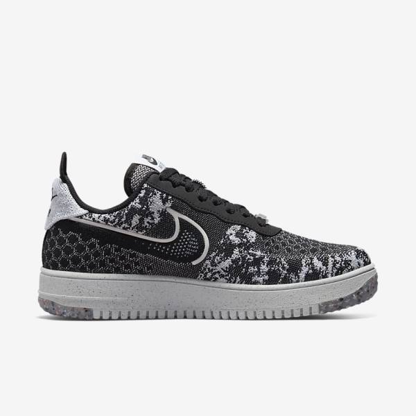 Nike Air Force 1 Crater Flyknit Next Nature Miesten Tennarit Mustat Valkoinen Platina Mustat | NK524AQN