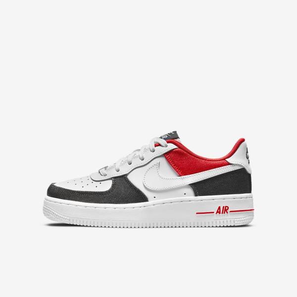 Nike Air Force 1 LV8 Older Lasten Tennarit Valkoinen Laivastonsininen Punainen Valkoinen | NK472OKX