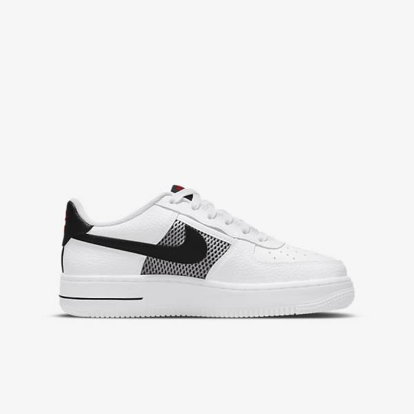 Nike Air Force 1 LV8 Older Lasten Tennarit Valkoinen Punainen Valkoinen Mustat | NK649LVU