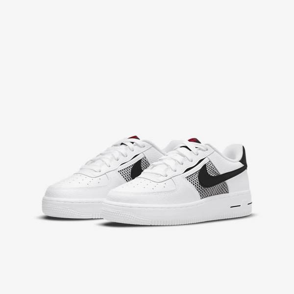 Nike Air Force 1 LV8 Older Lasten Tennarit Valkoinen Punainen Valkoinen Mustat | NK649LVU