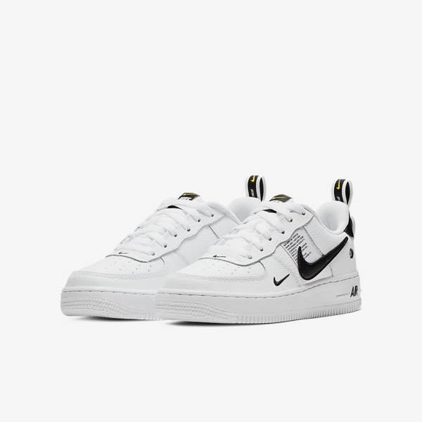 Nike Air Force 1 LV8 Utility Older Lasten Tennarit Valkoinen Mustat Keltainen Valkoinen | NK679HNR