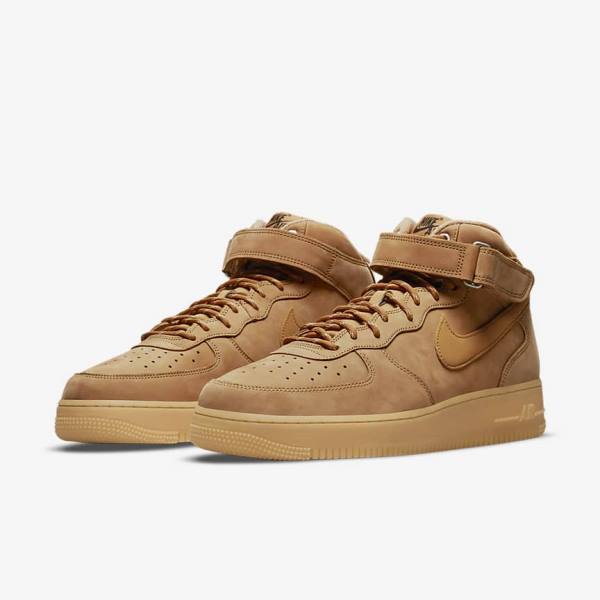 Nike Air Force 1 Mid 07 Miesten Tennarit Vaaleanruskea Mustat | NK730KTL