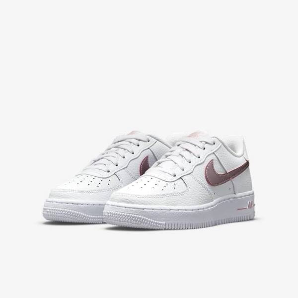 Nike Air Force 1 Older Lasten Tennarit Valkoinen Pinkki | NK375RTZ