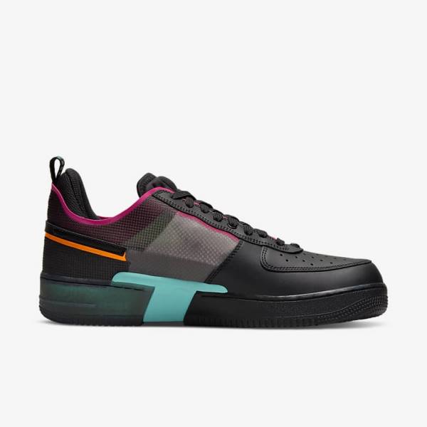 Nike Air Force 1 React Miesten Tennarit Mustat Oranssi Pinkki Mustat | NK938QVS