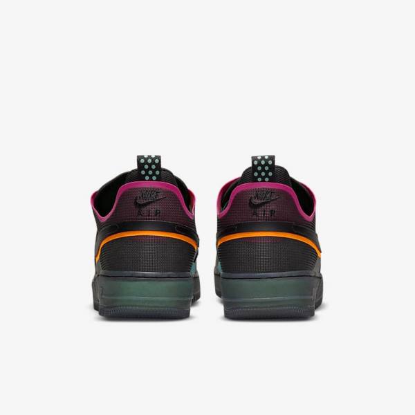 Nike Air Force 1 React Miesten Tennarit Mustat Oranssi Pinkki Mustat | NK938QVS