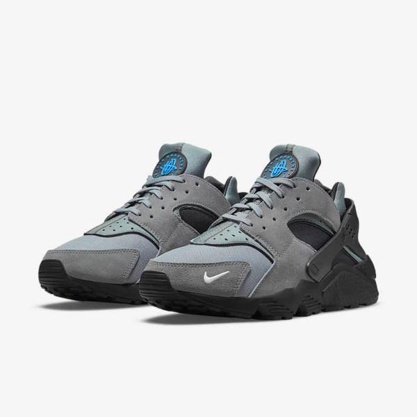 Nike Air Huarache Miesten Tennarit Harmaat Vaaleansininen Mustat Metal Hopea | NK194UVR