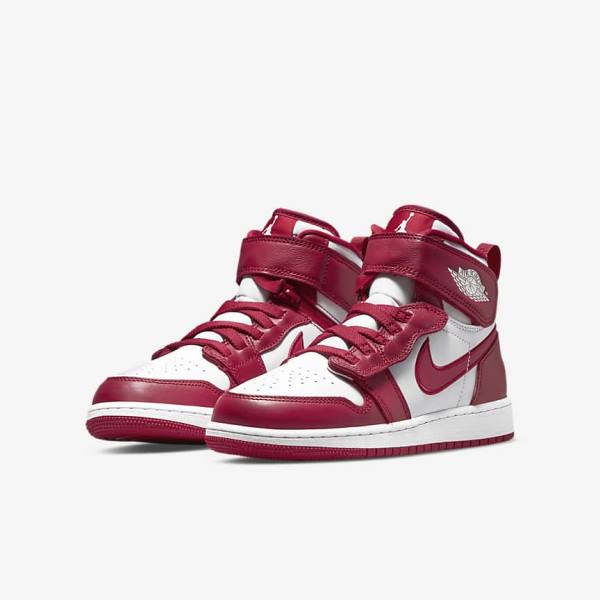 Nike Air Jordan 1 Hi FlyEase Older Lasten Jordan Kengät Punainen Valkoinen | NK165ADE