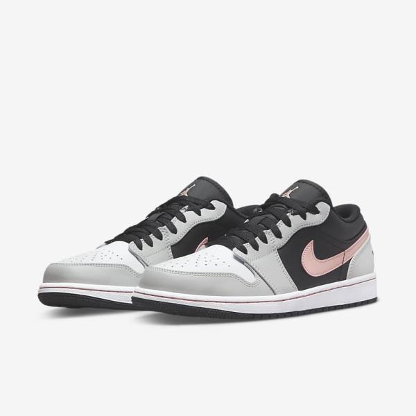 Nike Air Jordan 1 Low Miesten Jordan Kengät Mustat Harmaat Valkoinen Koralli | NK206KBV