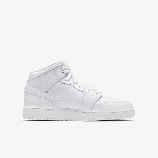 Nike Air Jordan 1 Mid Older Lasten Tennarit Valkoinen | NK036BEY