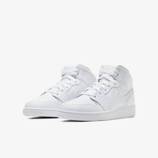 Nike Air Jordan 1 Mid Older Lasten Tennarit Valkoinen | NK036BEY