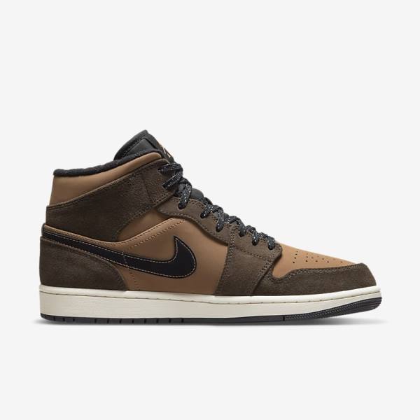 Nike Air Jordan 1 Mid SE Miesten Tennarit Tummansuklaa Ruskea Mustat Punainen | NK374XIS