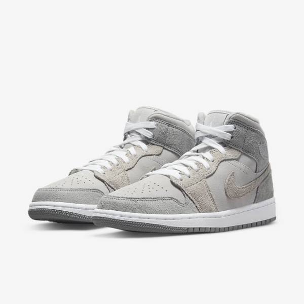 Nike Air Jordan 1 Mid SE Naisten Tennarit Harmaat Valkoinen Harmaat | NK631TSG