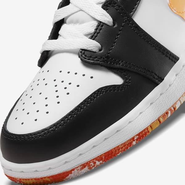 Nike Air Jordan 1 Mid SE Older Lasten Tennarit Mustat Oranssi Valkoinen | NK198ICX