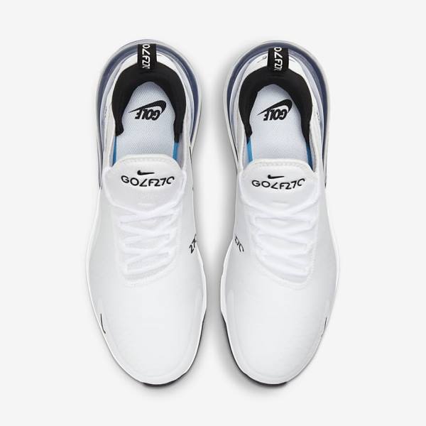 Nike Air Max 270 G Miesten Golfkengät Valkoinen Platina Mustat | NK586BVT