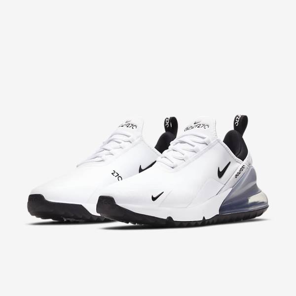 Nike Air Max 270 G Miesten Golfkengät Valkoinen Platina Mustat | NK586BVT