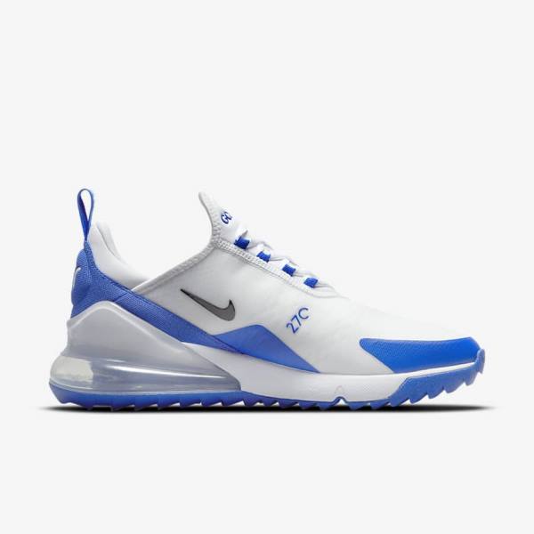 Nike Air Max 270 G Naisten Golfkengät Valkoinen Sininen Platina Mustat | NK654YGW