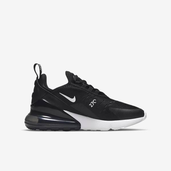 Nike Air Max 270 Older Lasten Tennarit Mustat Tummanharmaat Valkoinen | NK756ZBC