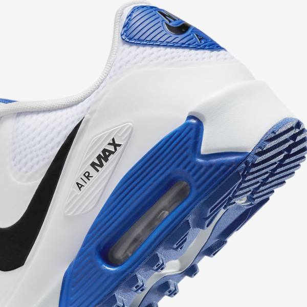 Nike Air Max 90 G Miesten Golfkengät Valkoinen Sininen Platina Mustat | NK521QGM