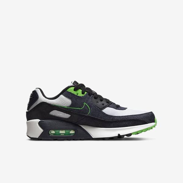 Nike Air Max 90 LTR SE Older Lasten Tennarit Mustat Vihreä Valkoinen Obsidian | NK684KNX