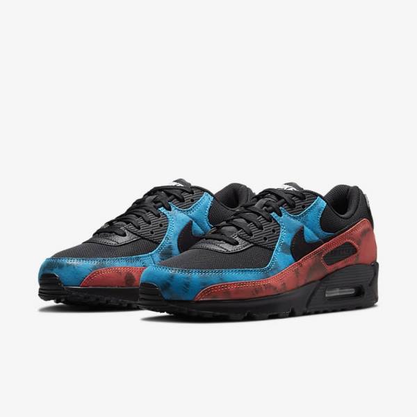 Nike Air Max 90 Miesten Tennarit Mustat Sininen Punainen Valkoinen | NK351FVO