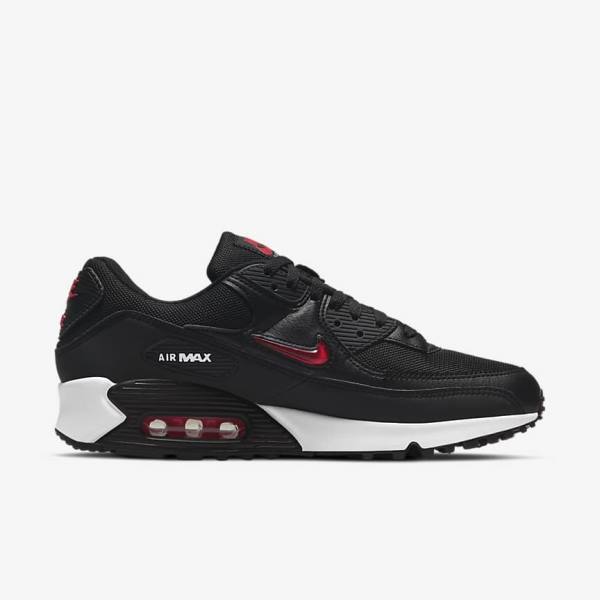 Nike Air Max 90 Miesten Tennarit Mustat Valkoinen Punainen | NK673BSM