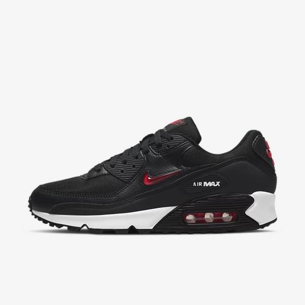 Nike Air Max 90 Miesten Tennarit Mustat Valkoinen Punainen | NK673BSM