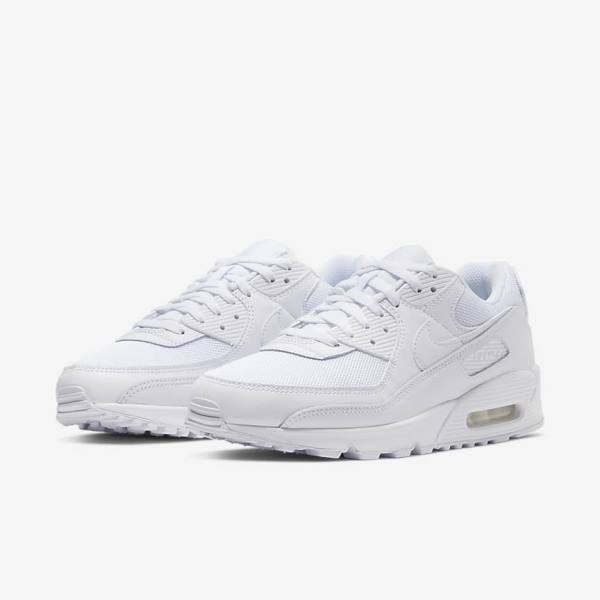 Nike Air Max 90 Miesten Tennarit Valkoinen Harmaat Valkoinen | NK068EFP