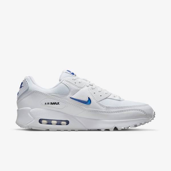 Nike Air Max 90 Miesten Tennarit Valkoinen Mustat Kuninkaallinen Sininen | NK851GMN