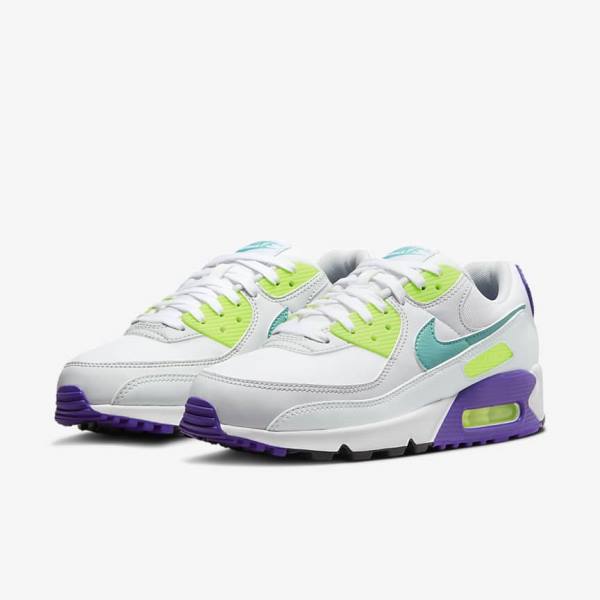 Nike Air Max 90 Naisten Tennarit Valkoinen Platina Turkoosi | NK591CNL