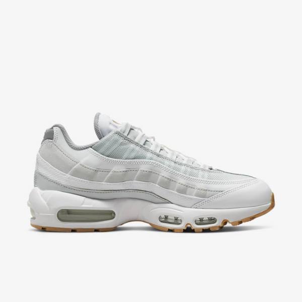 Nike Air Max 95 Miesten Tennarit Valkoinen Platina Harmaat Keltainen | NK317GMN