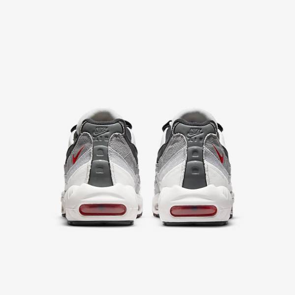 Nike Air Max 95 Miesten Tennarit Valkoinen Vaaleanharmaat Punainen | NK845FBW