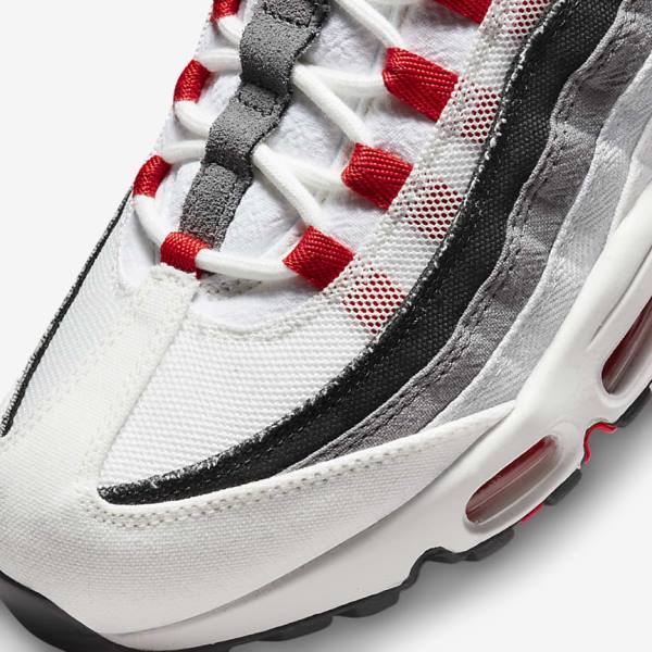 Nike Air Max 95 Miesten Tennarit Valkoinen Vaaleanharmaat Punainen | NK845FBW