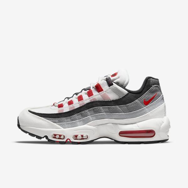 Nike Air Max 95 Miesten Tennarit Valkoinen Vaaleanharmaat Punainen | NK845FBW