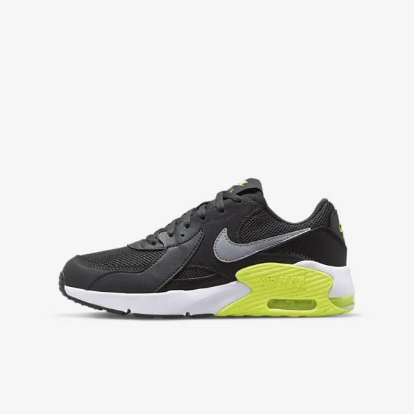 Nike Air Max Excee Older Lasten Tennarit Tummanharmaat Mustat Harmaat | NK391CST