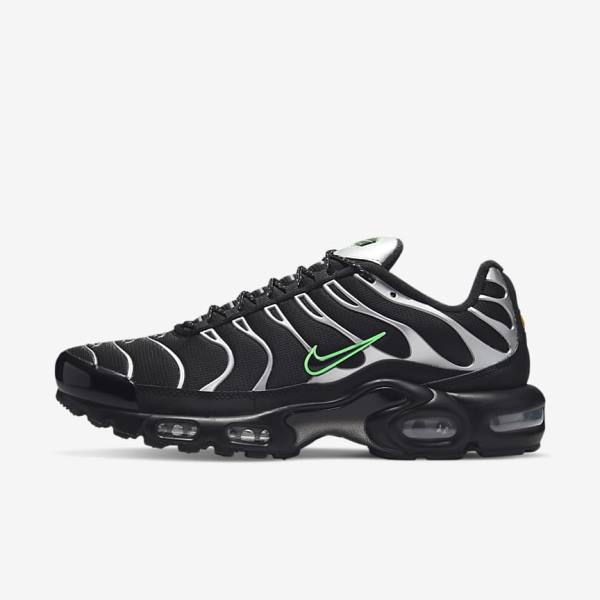 Nike Air Max Plus Miesten Tennarit Mustat Vihreä Metal Hopea Mustat | NK716KDS