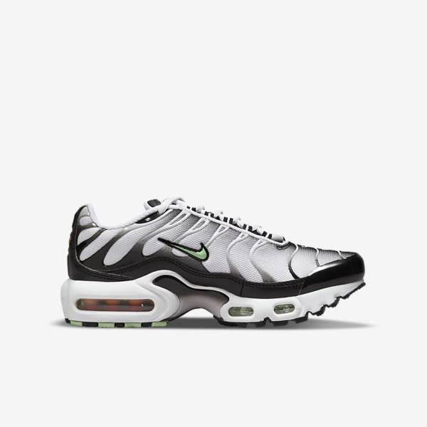 Nike Air Max Plus Older Lasten Tennarit Valkoinen Mustat Hopea Minttu | NK369OUS