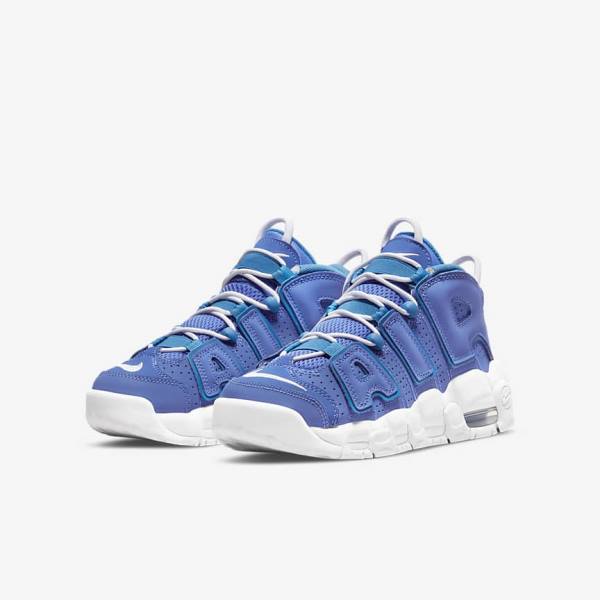 Nike Air More Uptempo Older Lasten Koripallokengät Sininen Valkoinen | NK453PLV