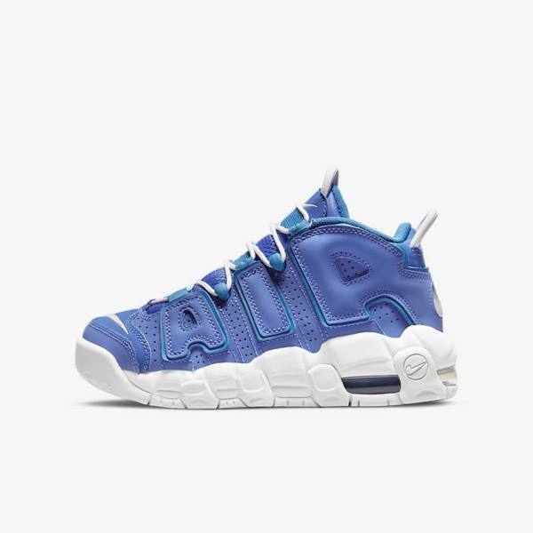 Nike Air More Uptempo Older Lasten Koripallokengät Sininen Valkoinen | NK453PLV