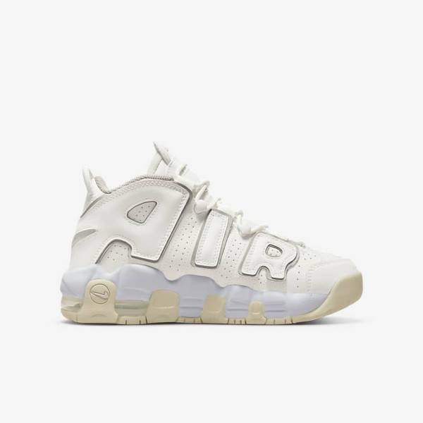 Nike Air More Uptempo Older Lasten Koripallokengät Valkoinen Ruskea Vaalean | NK958KZF