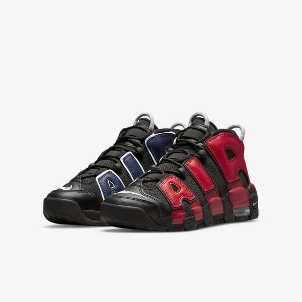 Nike Air More Uptempo Older Lasten Tennarit Mustat Laivastonsininen Valkoinen Punainen | NK061OLP