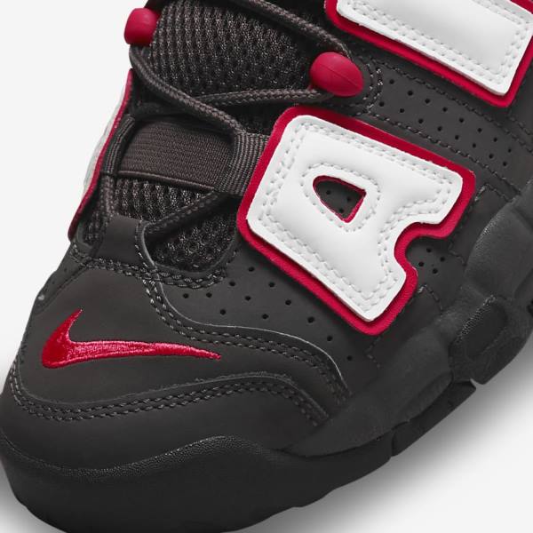 Nike Air More Uptempo Older Lasten Tennarit Harmaat Mustat Punainen Valkoinen | NK914NGD