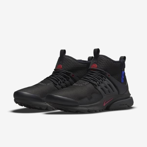 Nike Air Presto Mid Utility Miesten Tennarit Mustat Tummanharmaat Sininen Punainen | NK753LWV