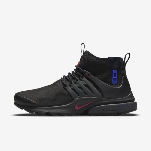 Nike Air Presto Mid Utility Miesten Tennarit Mustat Tummanharmaat Sininen Punainen | NK753LWV