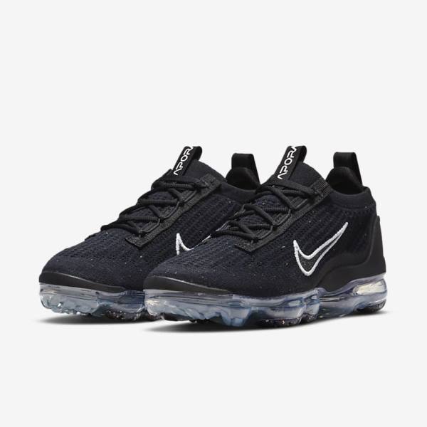 Nike Air VaporMax 2021 FK Naisten Tennarit Mustat Metal Hopea Valkoinen | NK604JVA