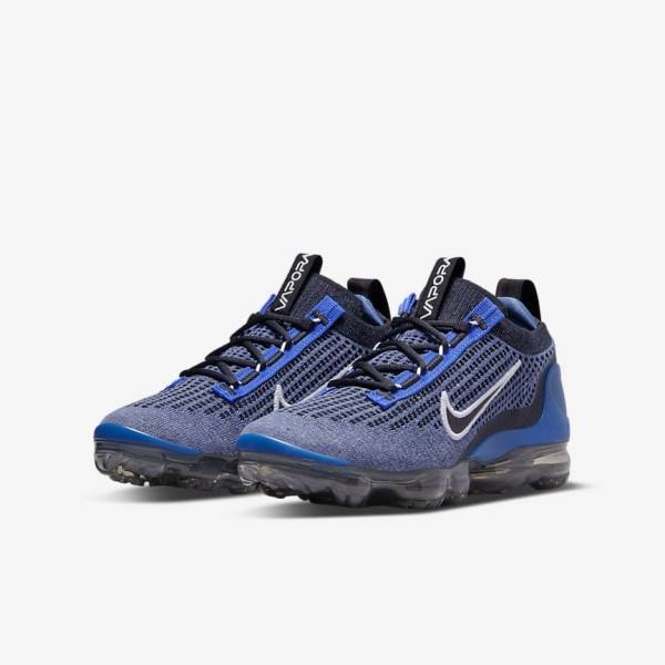 Nike Air VaporMax 2021 FK Older Lasten Tennarit Kuninkaallinen Sininen Valkoinen Tummanharmaat Mustat | NK735RHG