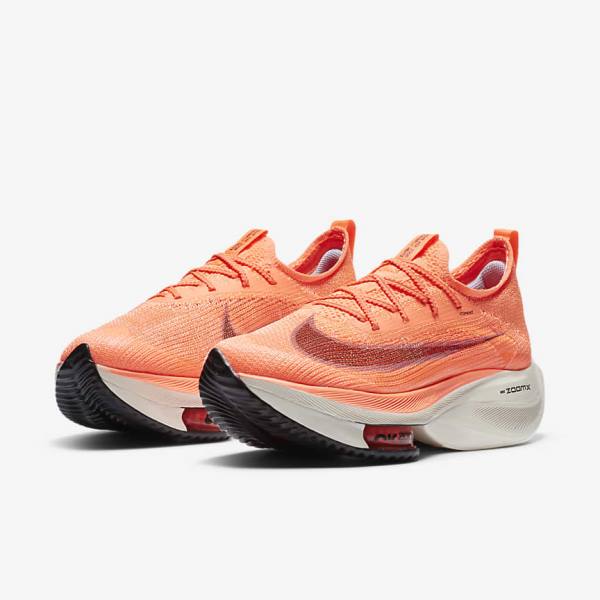 Nike Air Zoom Alphafly NEXT% Flyknit Maantie Racing Naisten Juoksukengät Vaaleanmango Metal Punainen Ruskea Mustat | NK293CVQ