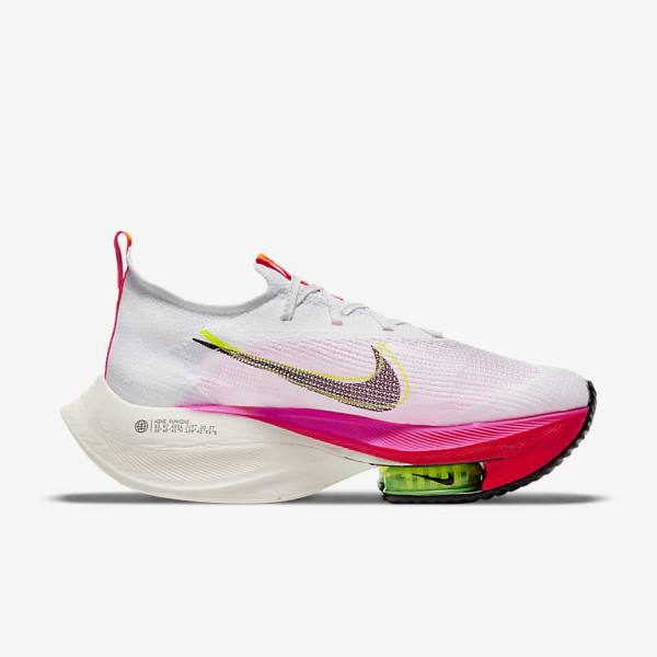 Nike Air Zoom Alphafly NEXT% Flyknit Maantie Racing Naisten Juoksukengät Valkoinen Mustat Mustat | NK987TGR