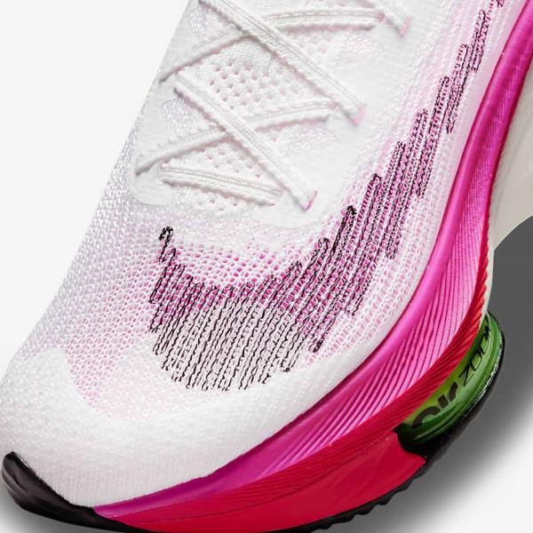 Nike Air Zoom Alphafly NEXT% Flyknit Maantie Racing Naisten Juoksukengät Valkoinen Mustat Mustat | NK987TGR